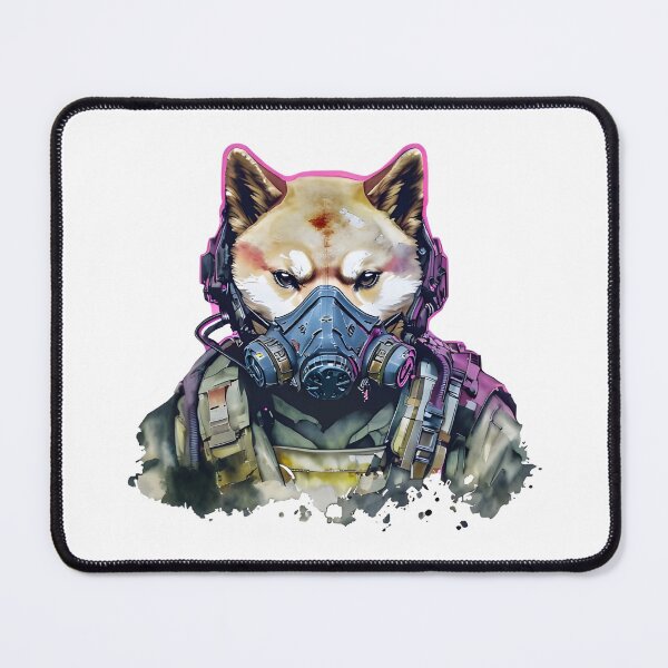Item preview, Cyberpunk Shiba Inu Tactical Gas Mask designed and sold by 77Clover.