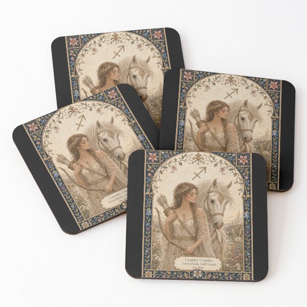 Item preview, Sagittarius Zodiac Maiden | Celtic Art Aesthetic | Medieval Fantasy Faux Embroidery Art  designed and sold by doinitzart.