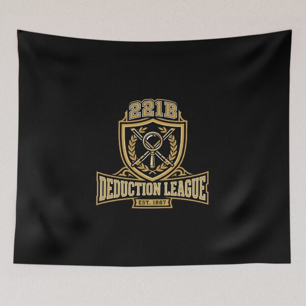 Item preview, 221B Deduction League Est 1887 Sherlock Holmes Gold Crest designed and sold by Fenay Designs.