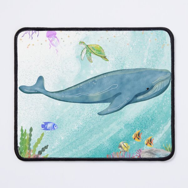 Item preview, Watercolor Ocean Life: Blue Whale and Sea Friends designed and sold by Violet-Forge.