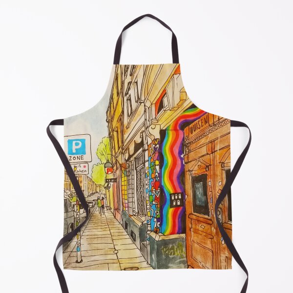 Item preview, Louisenstrasse Dresden Neustadt – Urban Sketch with Rainbow Entrance designed and sold by UMA Urban Sketch.