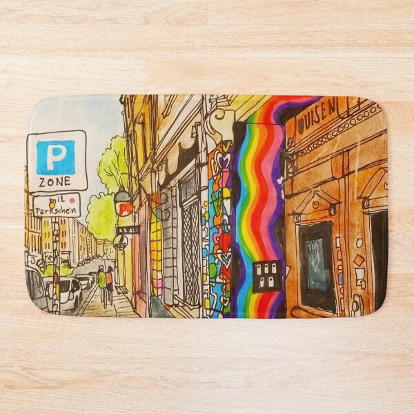 Item preview, Louisenstrasse Dresden Neustadt – Urban Sketch with Rainbow Entrance designed and sold by UMA Urban Sketch.