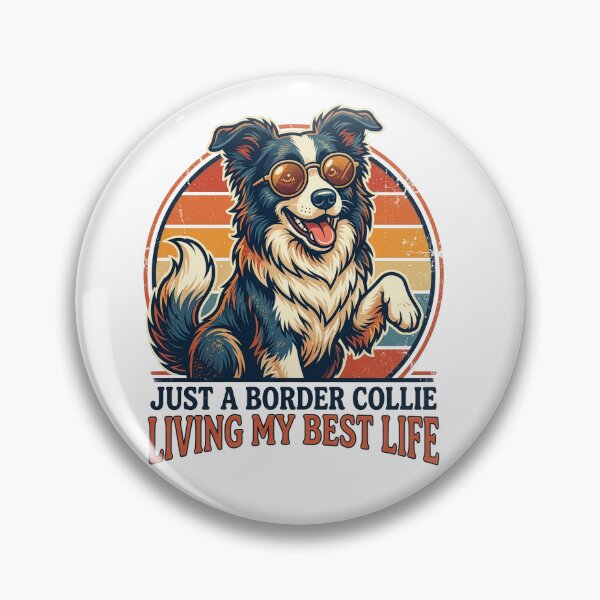Item preview, Just A Border Collie Living My Best Life Retro Vintage Tee designed and sold by 88 Design.