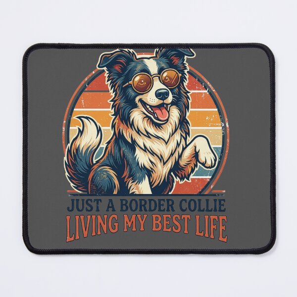 Item preview, Just A Border Collie Living My Best Life Retro Vintage Tee designed and sold by 88 Design.