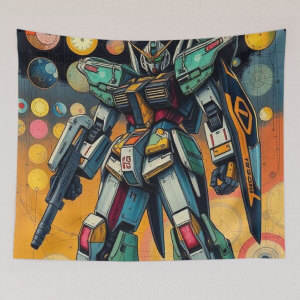 Aperçu de l'œuvre Robot multicolore style Transformer | Illustration futuriste créée et vendue par RAISC.
