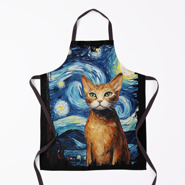 Item preview, Funny Abyssinian Cat Starry Night Illustration Mom Dad Kids designed and sold by rafaeltto.