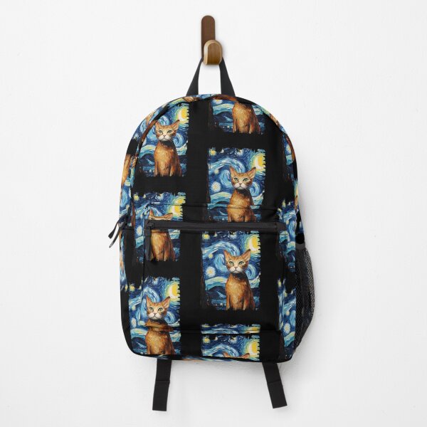 Item preview, Funny Abyssinian Cat Starry Night Illustration Mom Dad Kids designed and sold by rafaeltto.