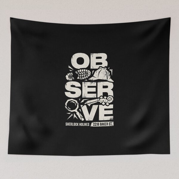 Item preview, Observe 221B Baker St Sherlock Holmes Grunge Stencil Art designed and sold by Fenay Designs.