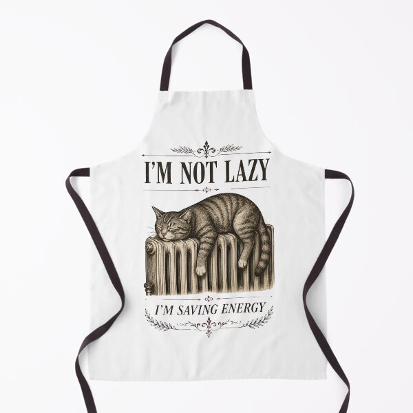 Item preview, I'm Not Lazy I'm Saving Energy – Vintage Cat Engraving Gift designed and sold by Martin's_Design.