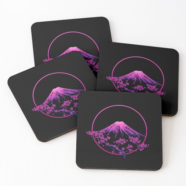 Item preview, Neon Fuji — Vaporwave Mount Fuji with Cherry Blossoms designed and sold by kummo-0319.