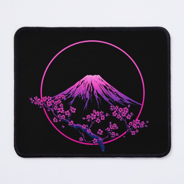 Item preview, Neon Fuji — Vaporwave Mount Fuji with Cherry Blossoms designed and sold by kummo-0319.