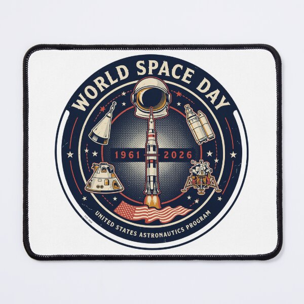 Item preview, United States Space Program World Space Day — Retro NASA Mission Patch T-Shirt V3 designed and sold by DarylWelsh2024.
