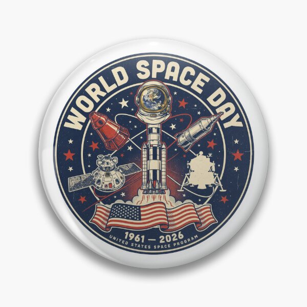 Item preview, United States Space Program World Space Day — Retro NASA Mission Patch T-Shirt V4 designed and sold by DarylWelsh2024.