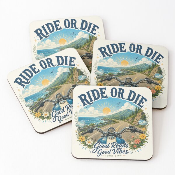 Item preview, Ride or Die – Good Roads Good Vibes Vintage Motorcycle Adventure Design designed and sold by LunaVales.