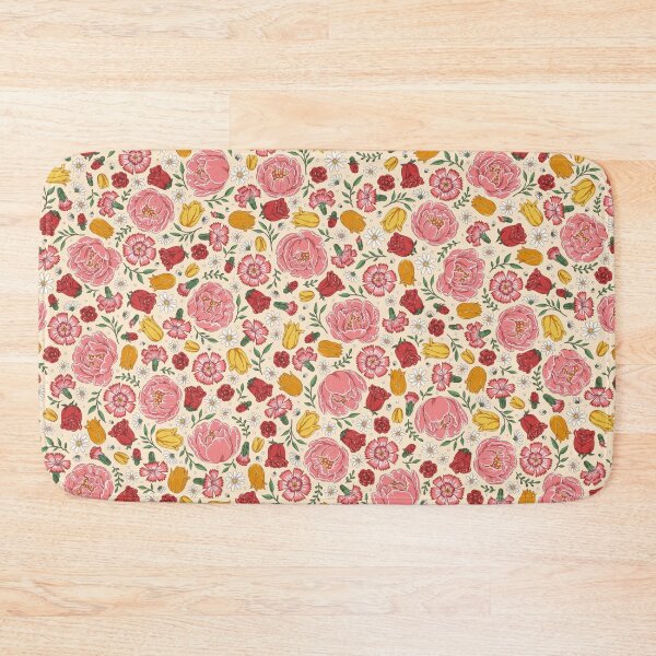 Item preview, Romantic Cottage Garden Floral – Peonies, Roses & Spring Blooms (cream) designed and sold by vaner-vaner.