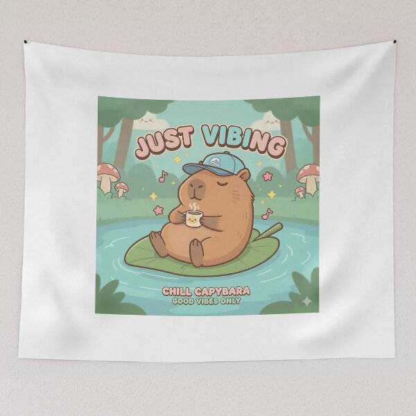 Item preview, Just Vibing Chill Capybara designed and sold by rostomaxa.