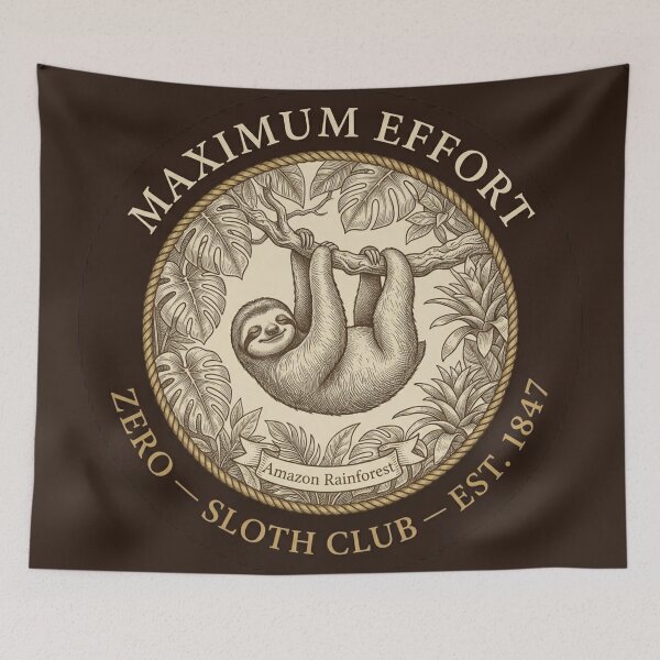 Item preview, Maximum Effort Zero Sloth Club Vintage Badge designed and sold by CalmCapy Co.