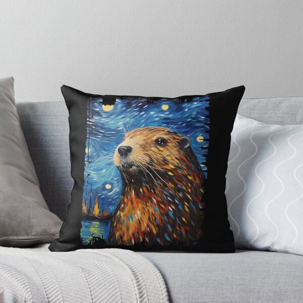 Item preview, Funny Beaver Starry Night Illustration Mom Dad Kids designed and sold by rafaeltto.