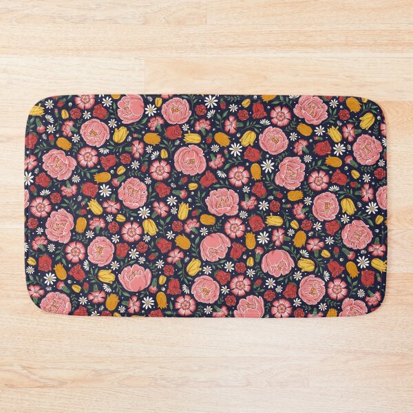 Item preview, Romantic Cottage Garden Floral – Peonies, Roses & Spring Blooms (Navy blue) designed and sold by vaner-vaner.