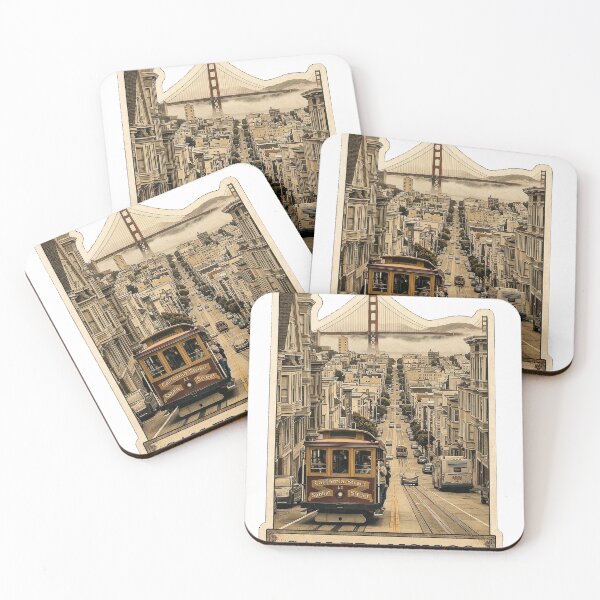 Item preview, Vintage San Francisco Travel - Retro Cable Car California Street Est 1776 designed and sold by CharaFei.Art.
