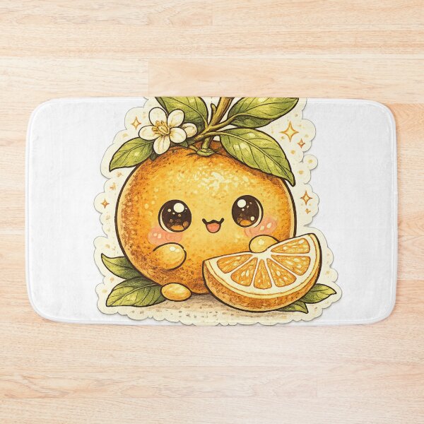Item preview, Kawaii Cute Orange with Blossom Flower and Slice – Adorable Watercolor Citrus Art | Orange Gift designed and sold by irfanshikh.