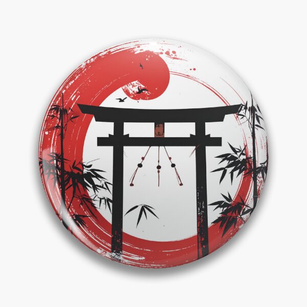 Item preview, Japanese Torii Gate Sun and Bamboo Minimal Art designed and sold by MikenosukeStudio.