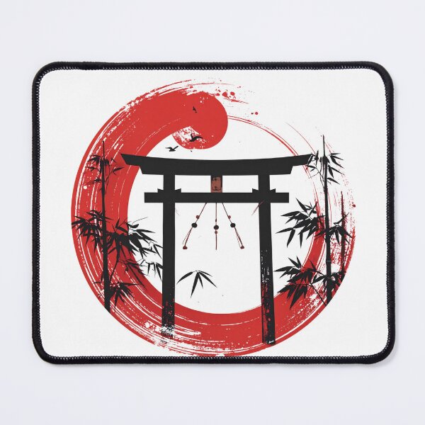 Item preview, Japanese Torii Gate Sun and Bamboo Minimal Art designed and sold by MikenosukeStudio.