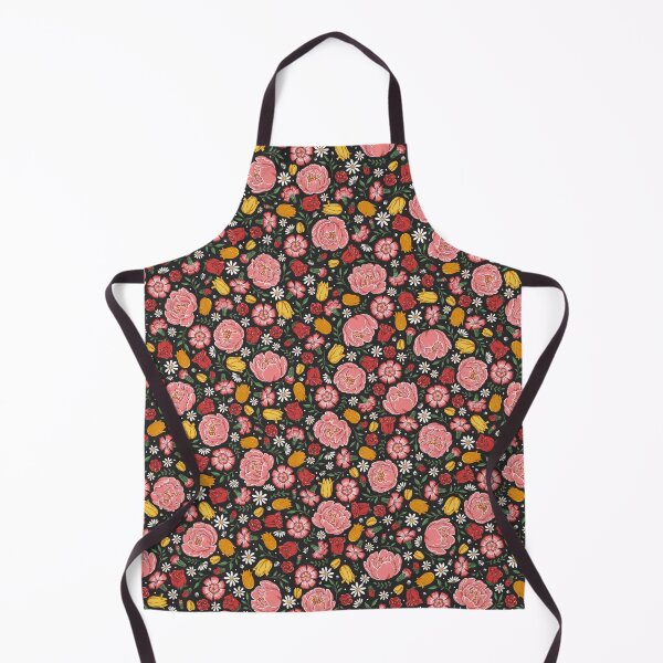 Item preview, Romantic Cottage Garden Floral – Peonies, Roses & Spring Blooms (Black) designed and sold by vaner-vaner.