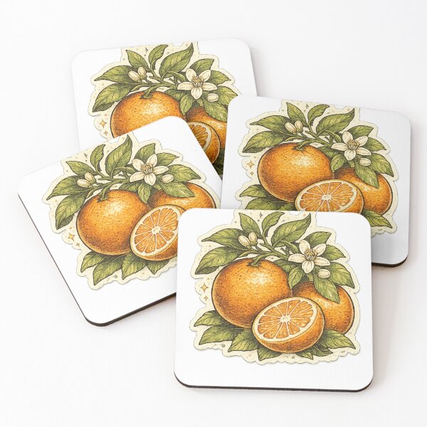Item preview, Vintage Botanical Orange with Blossom Flowers – Victorian Natural History Illustration | Orange Art Print Gift designed and sold by irfanshikh.