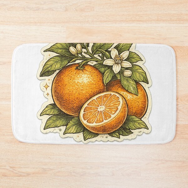 Item preview, Vintage Botanical Orange with Blossom Flowers – Victorian Natural History Illustration | Orange Art Print Gift designed and sold by irfanshikh.