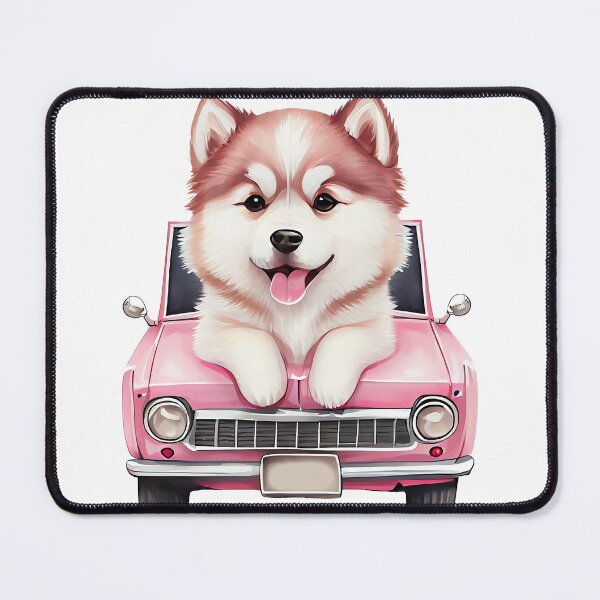 Item preview, Husky in Pink Car designed and sold by TeeGeeTees.
