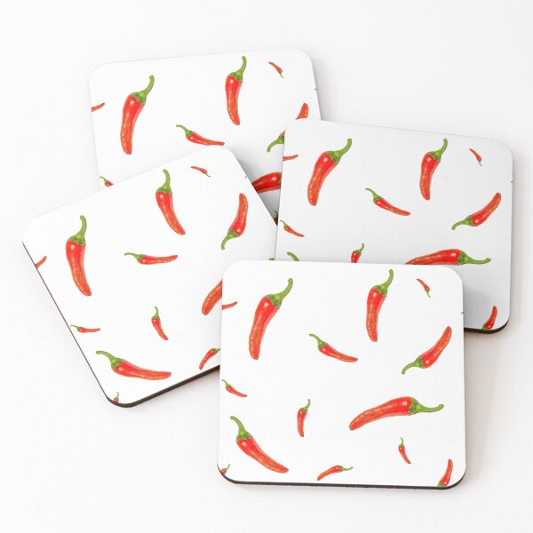 Item preview, Minimalist red chili pepper pattern kitchen decor print designed and sold by TanalyFlowers.