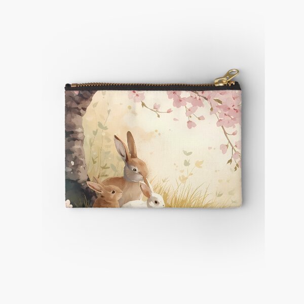 Item preview, Soft Watercolor Bunny Family under Cherry Blossom Tree designed and sold by BeataPrint.
