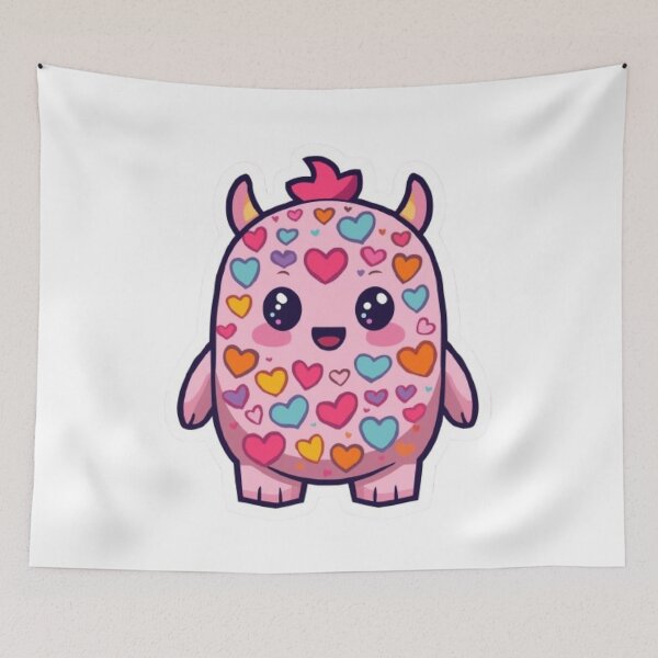 Item preview, Rainbow Heart Monster Kawaii Sticker designed and sold by Stylestickers55.