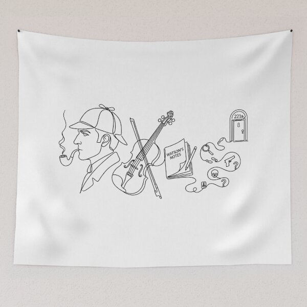 Item preview, Watsons Notes Sherlock Holmes Minimalist Case Blueprint Art designed and sold by Fenay Designs.