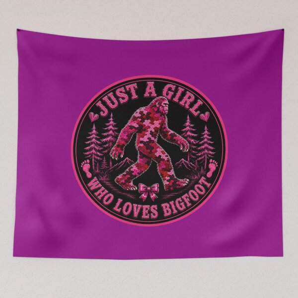Item preview,  Pink Camo Bigfoot Badge Design | Just A Girl Who Loves Bigfoot designed and sold by Swanny's Custom T-shirt and Gift Designs.