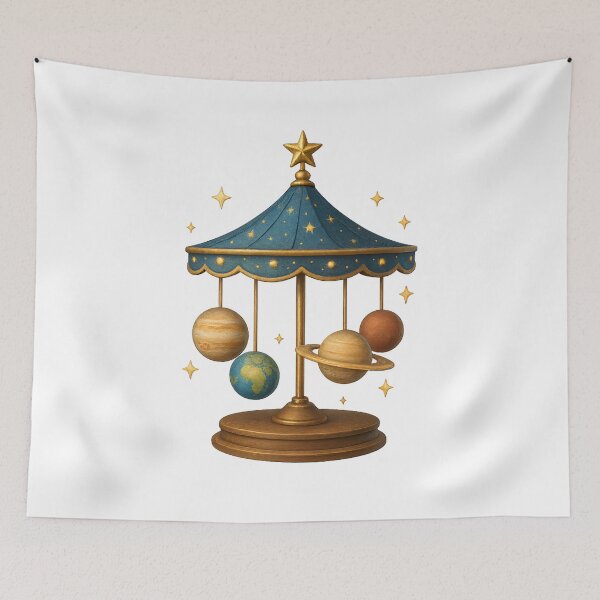 Item preview, Solar System Carousel – Cosmic Fantasy Art designed and sold by Yomere.