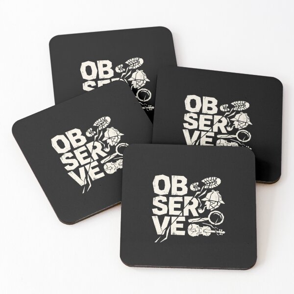 Item preview, Observe Sherlock Holmes Distressed Broken Typographic Graphic designed and sold by Fenay Designs.