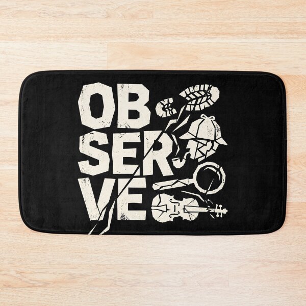 Item preview, Observe Sherlock Holmes Distressed Broken Typographic Graphic designed and sold by Fenay Designs.