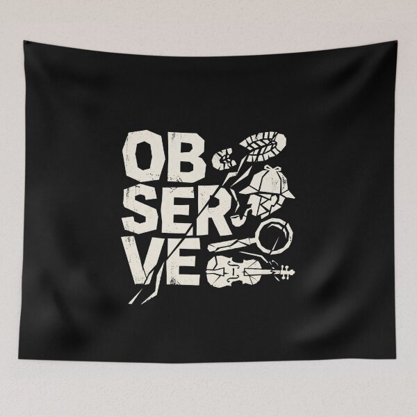 Item preview, Observe Sherlock Holmes Distressed Broken Typographic Graphic designed and sold by Fenay Designs.