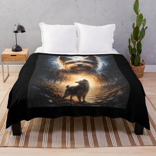 Item preview, Yorkshire Terrier Moonlight Forest Fantasy Art Classic T-Shirt designed and sold by Animalfacts002.
