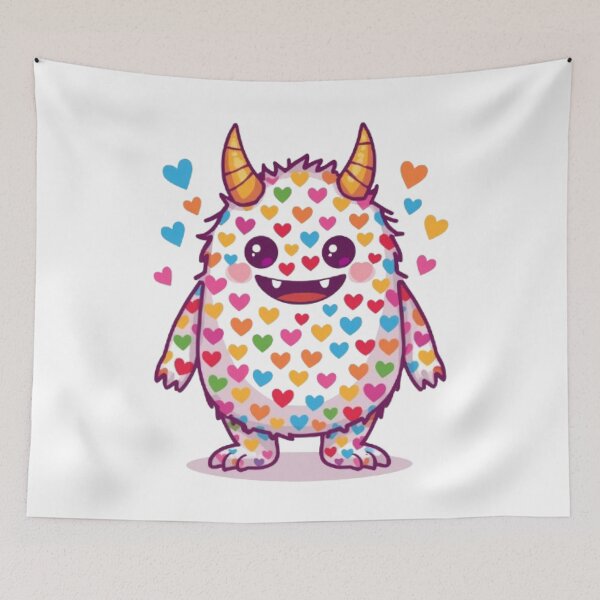 Item preview, Rainbow Heart Monster Kawaii Sticker designed and sold by Stylestickers55.