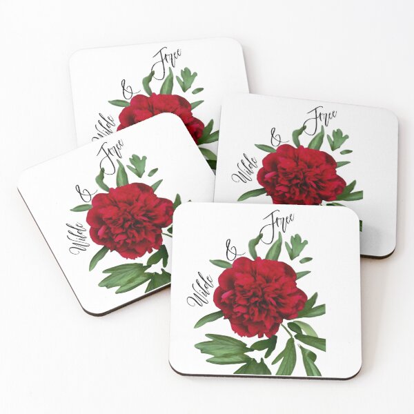 Item preview, Wild and Free Red Peony | Original Floral Photography Quote designed and sold by SimplyContry.