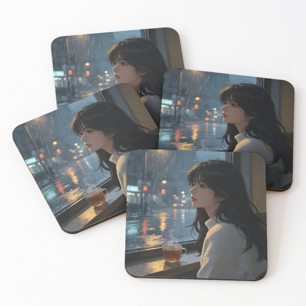 Item preview, Cozy Rainy Night Cafe Girl designed and sold by TheSlothSociety.