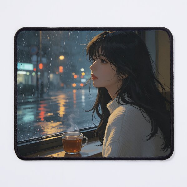 Item preview, Cozy Rainy Night Cafe Girl designed and sold by TheSlothSociety.