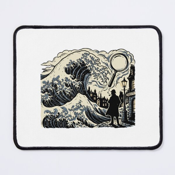 Item preview, Baker St Great Wave Sherlock Holmes Japanese Mashup Art designed and sold by Fenay Designs.