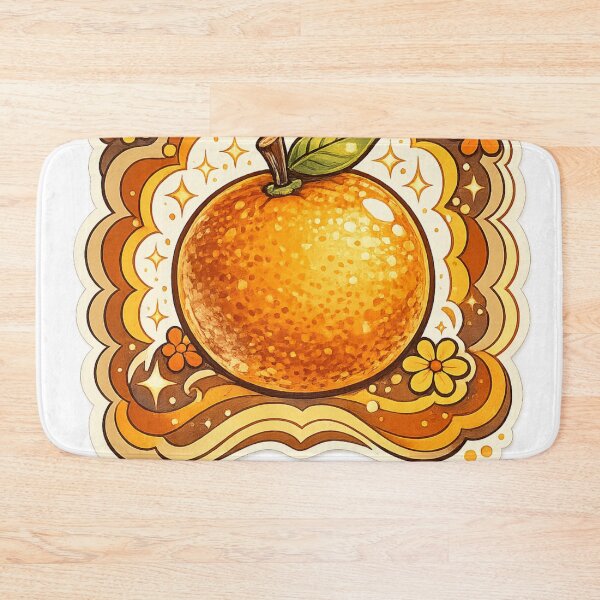 Item preview, Retro 70s Groovy Orange Flower Frame – Vintage Bohemian Citrus Art | Retro Orange Gift designed and sold by irfanshikh.
