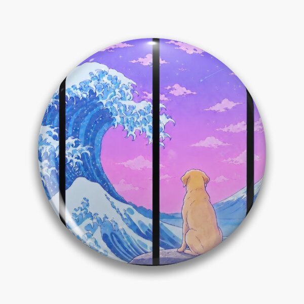 Item preview, Funny Labrador Japanese Kanagawa Wave Vapor Japan Boys Girls Kids designed and sold by FurryHavenPH.