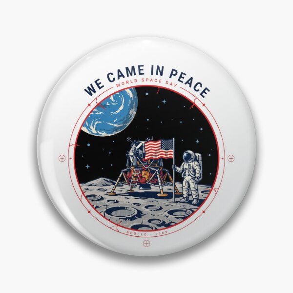 Item preview, We Came In Peace — Apollo 1969 Moon Landing World Space Day Retro T-Shirt V4 designed and sold by DarylWelsh2024.