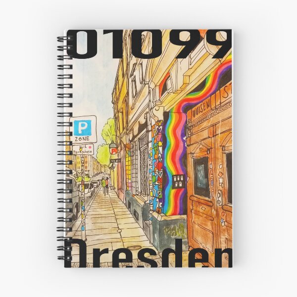 Item preview, Louisenstrasse Dresden Neustadt – Urban Sketch with Rainbow 01099 designed and sold by UMA Urban Sketch.